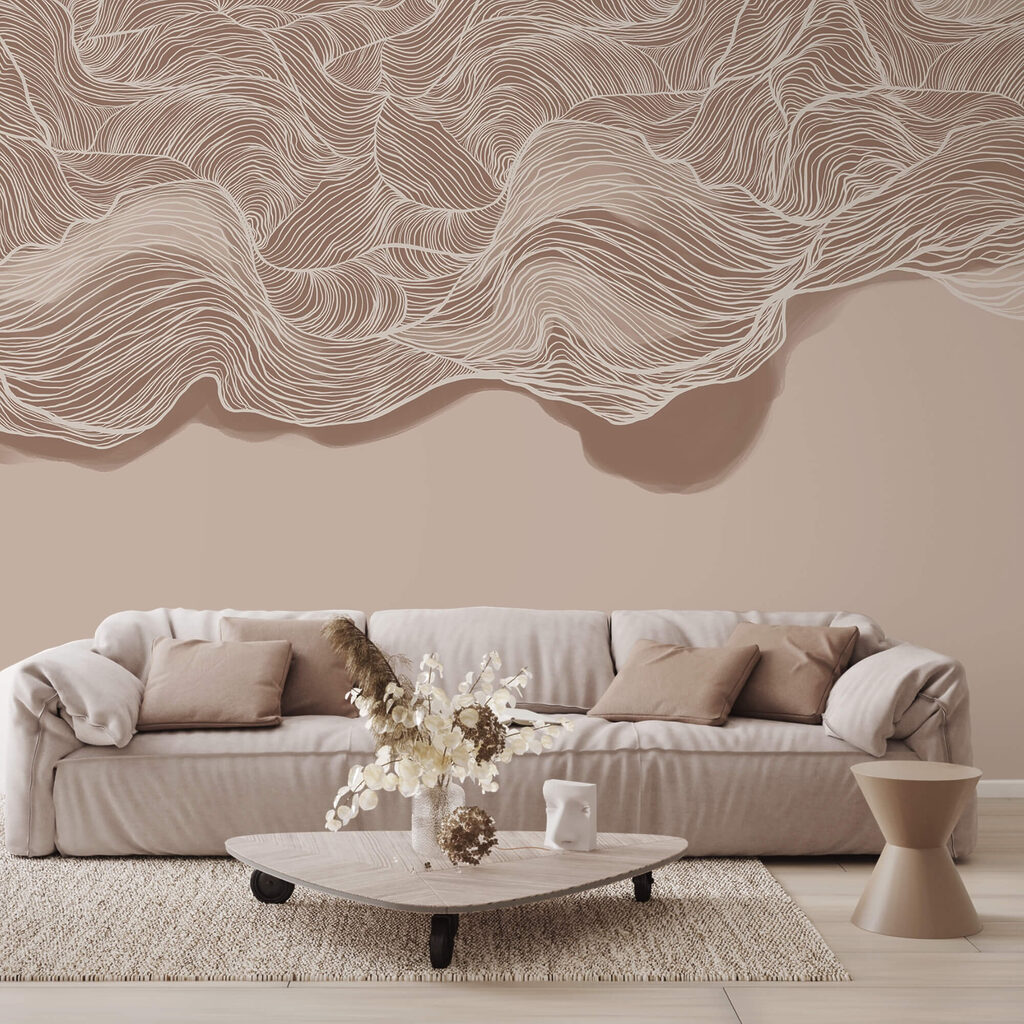 Brown and white wavy pattern