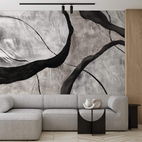 Wall murals Wall murals Black and white painting (SKU: t00513)