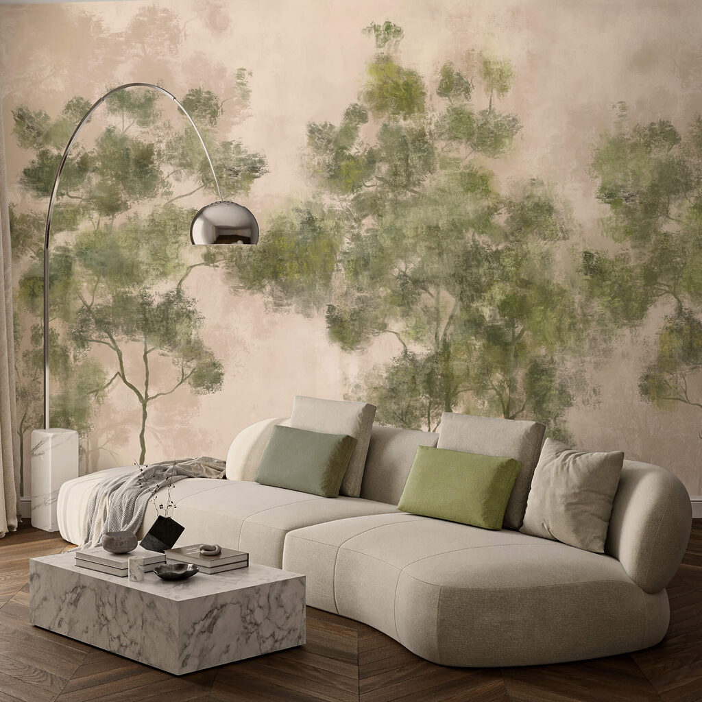 Group of trees with green leaves