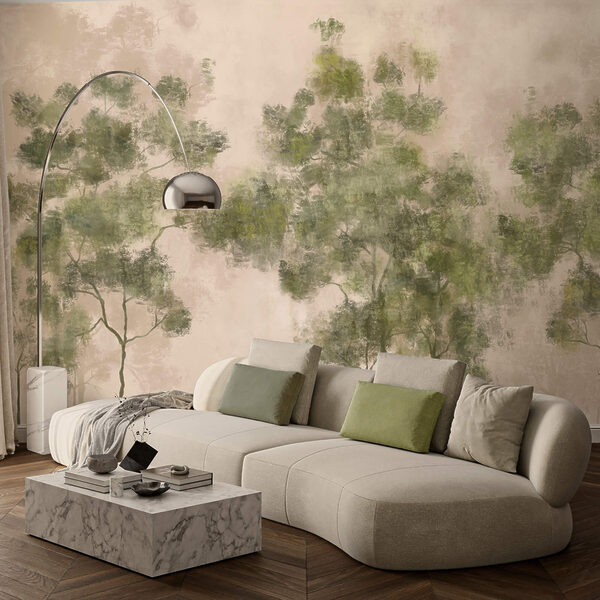 Group of trees with green leaves