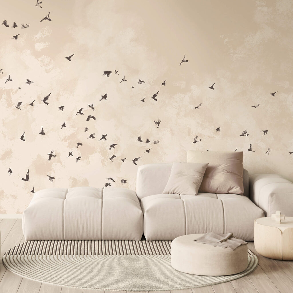 Flock of birds in the sky