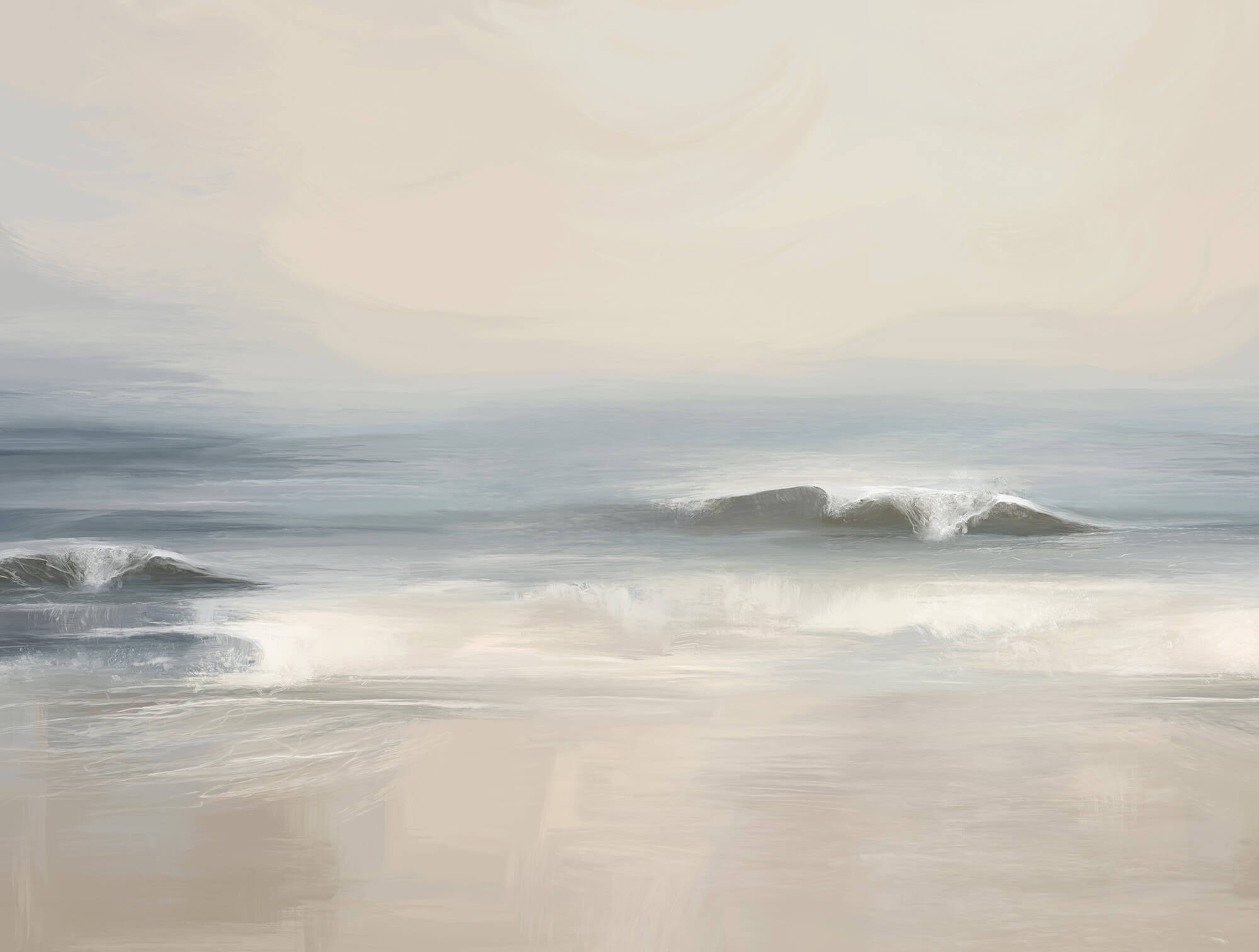 Waves crashing on a beach