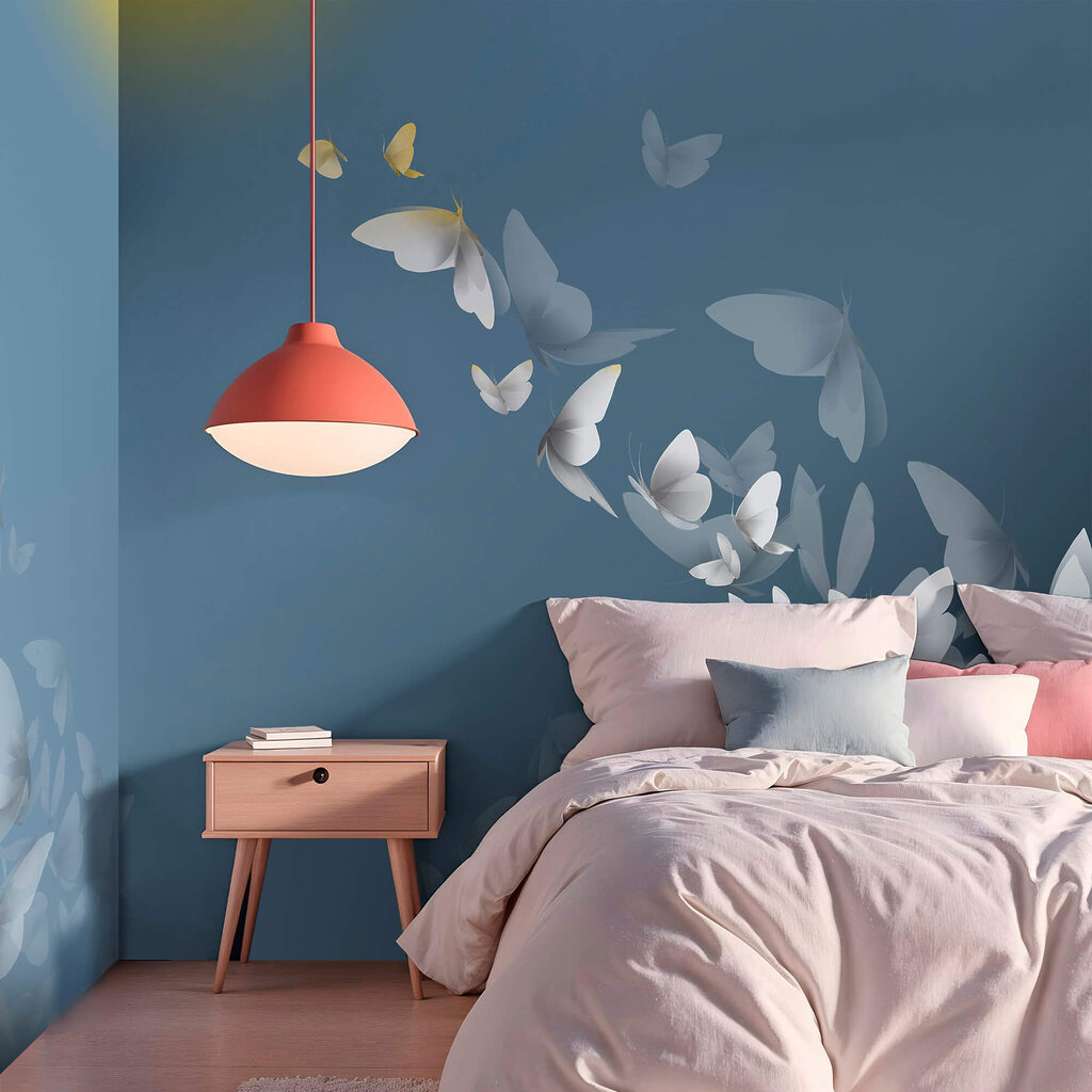 Group of butterflies flying in the sky Group of butterflies flying in the sky