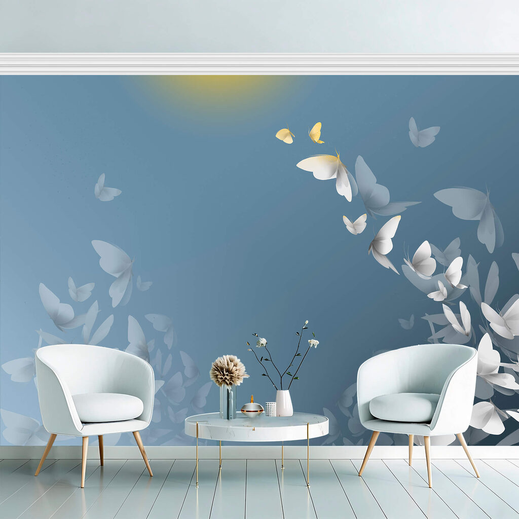 Group of butterflies flying in the sky Group of butterflies flying in the sky