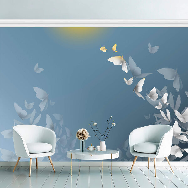 Group of butterflies flying in the sky Group of butterflies flying in the sky