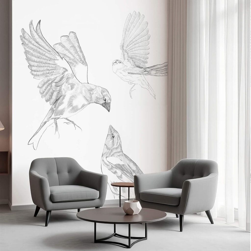 Group of birds with wings