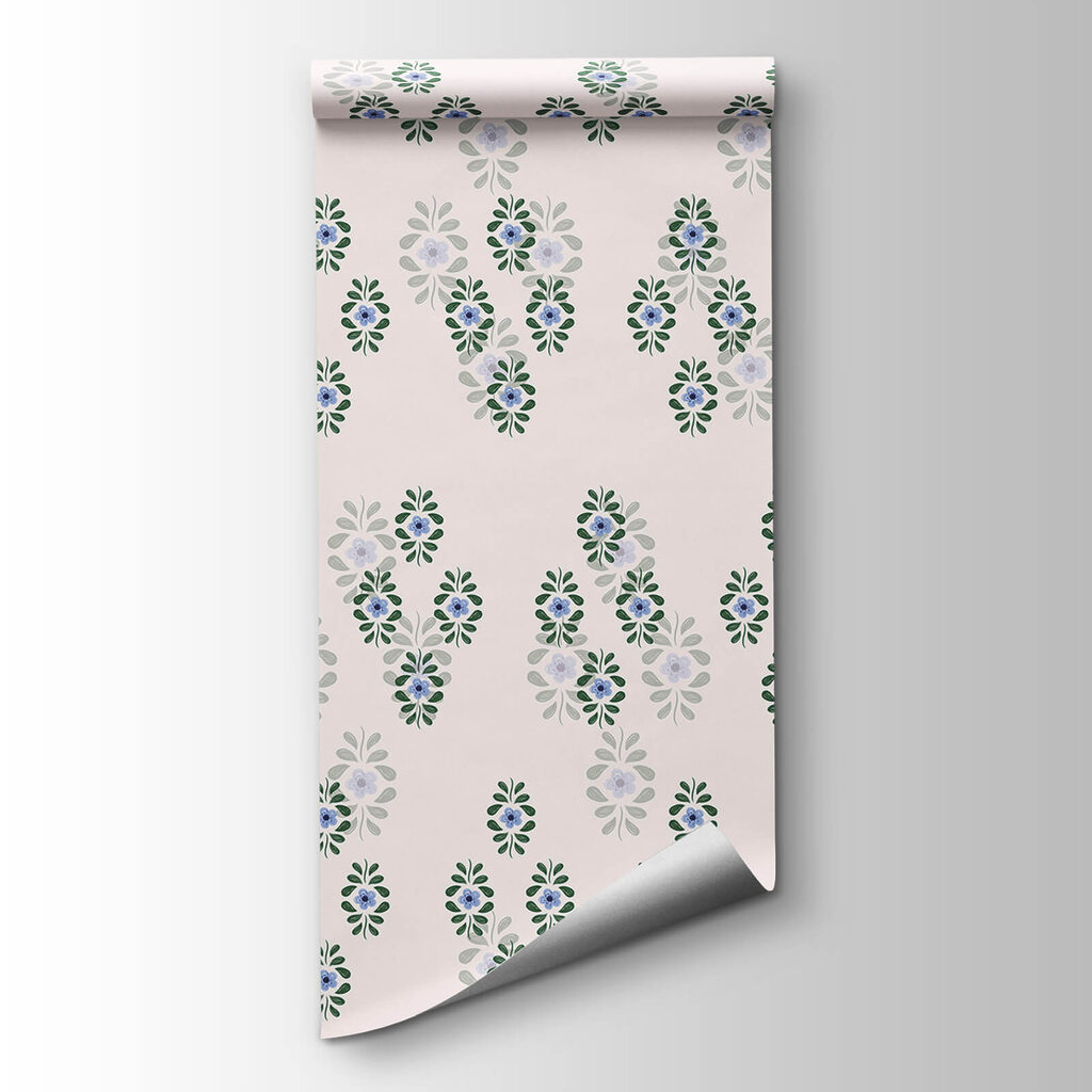 Pattern of blue flowers