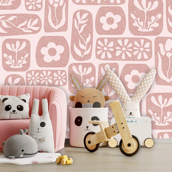 Pattern of flowers and leaves