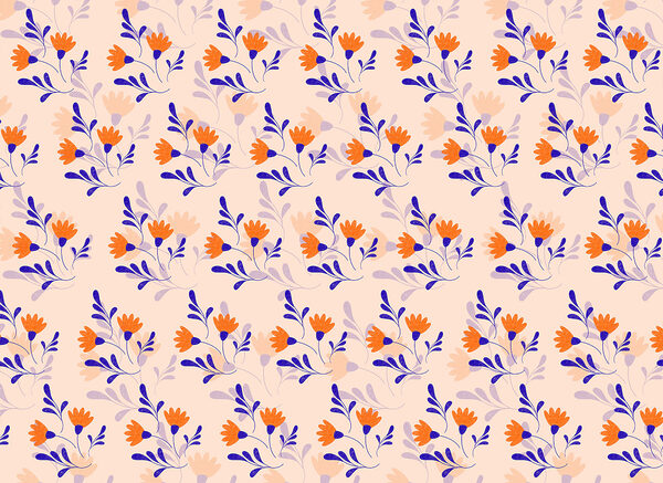 Pattern of flowers and leaves