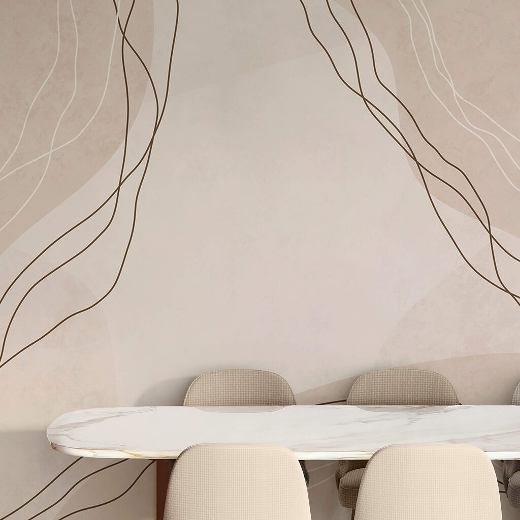 White and brown lines on a beige background