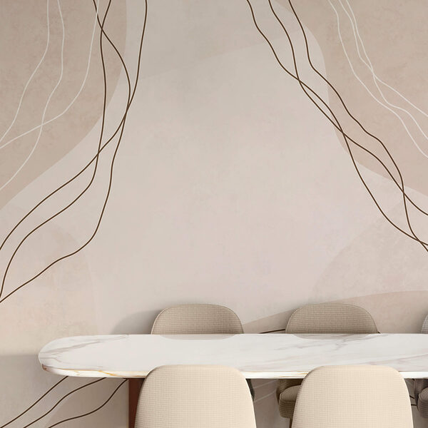 White and brown lines on a beige background