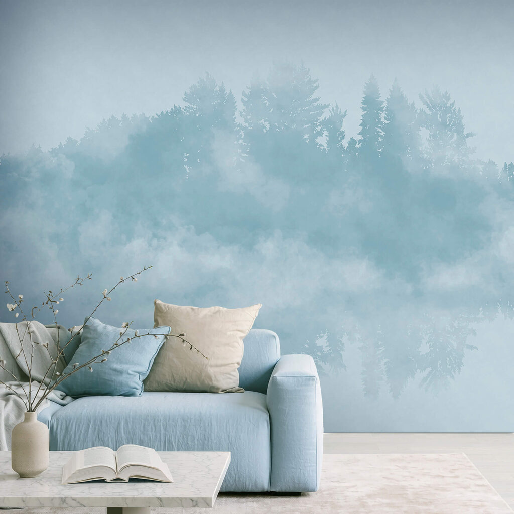 Cloud of smoke and trees