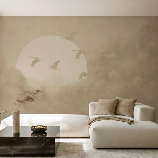 Birds flying in the sky