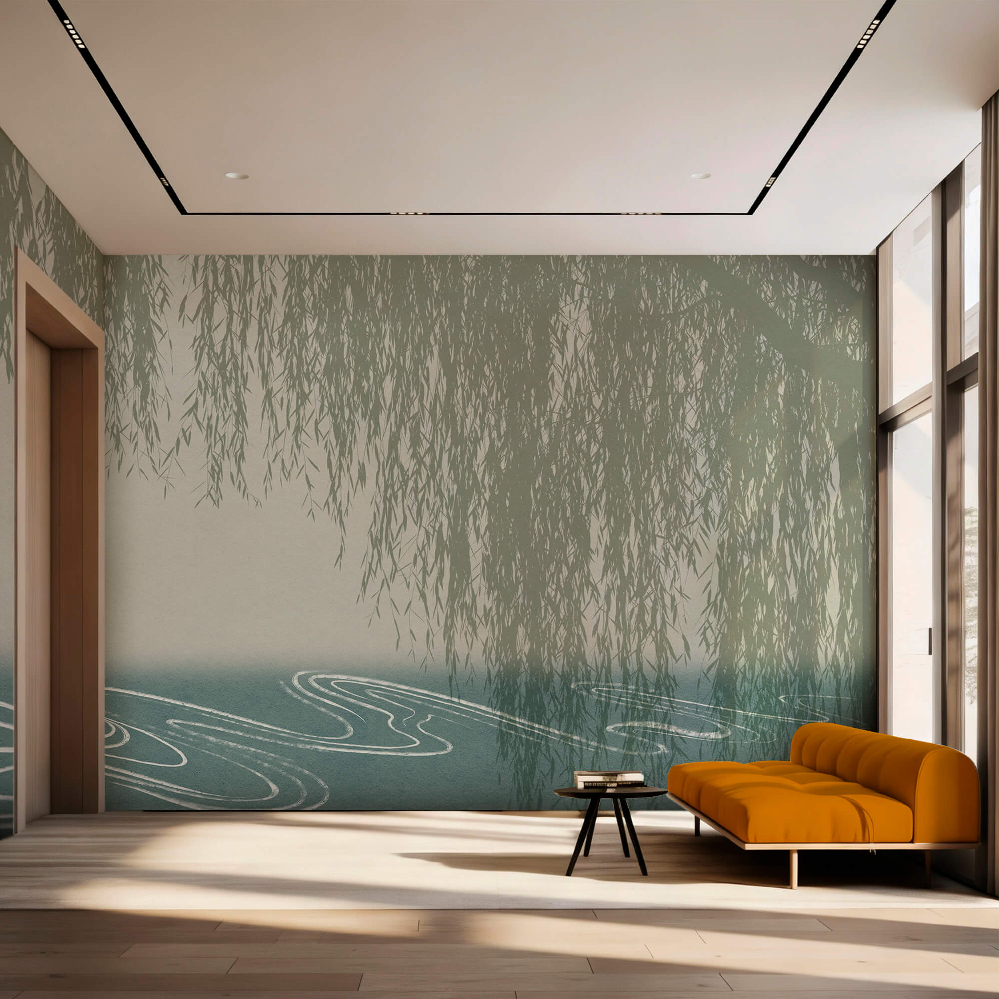 Water with a willow tree