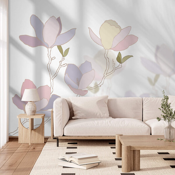 Delicate blossoms in soft pastel hues
