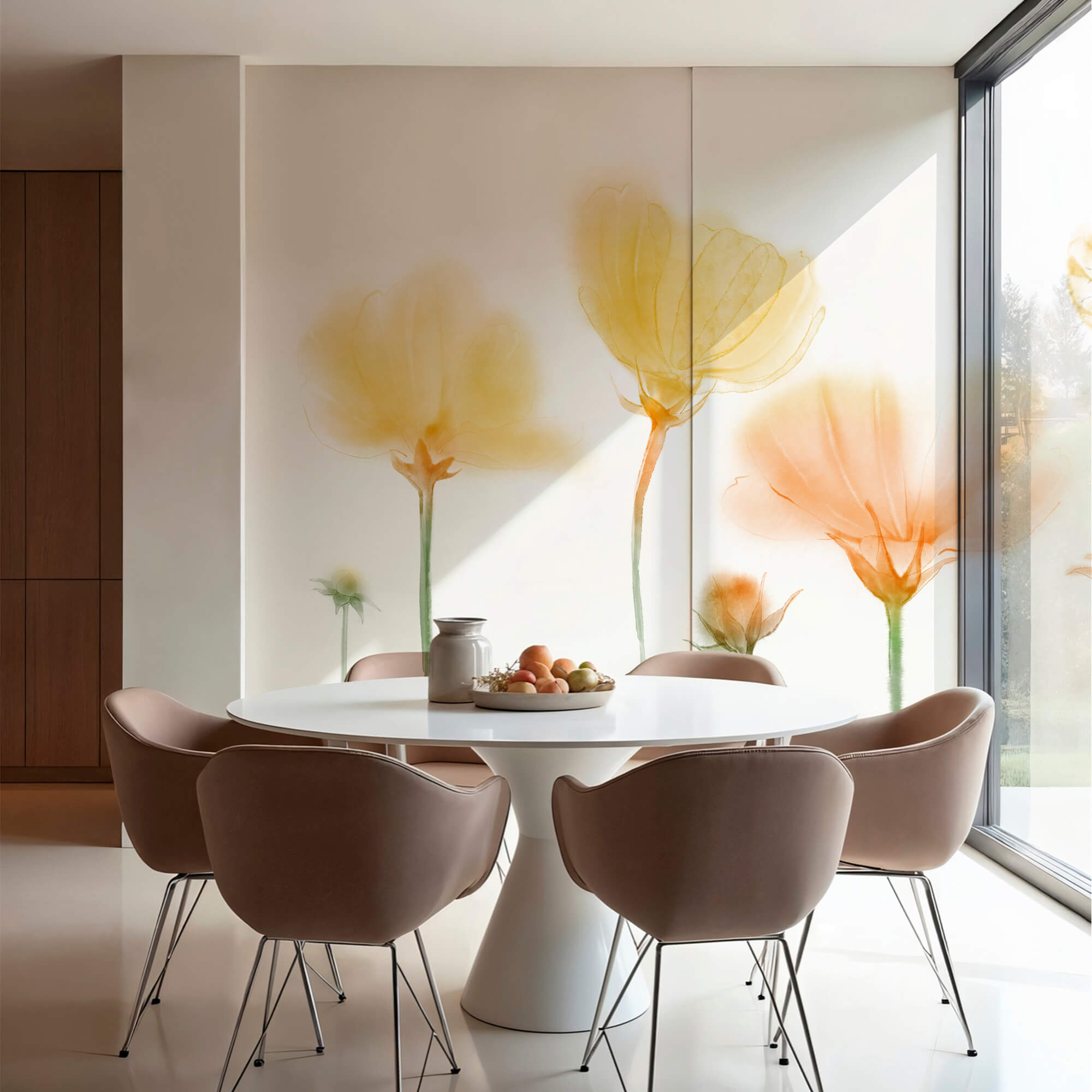 Group of flowers with light