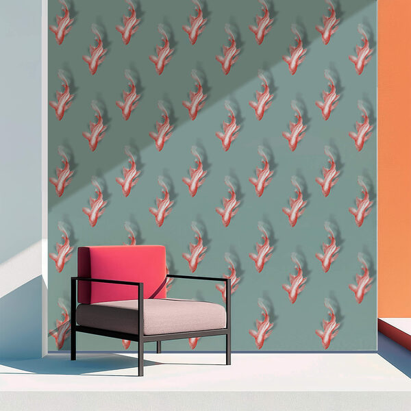 Pattern of fish on a blue background