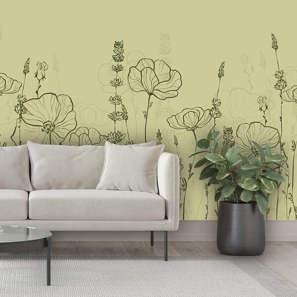 Line drawing of flowers