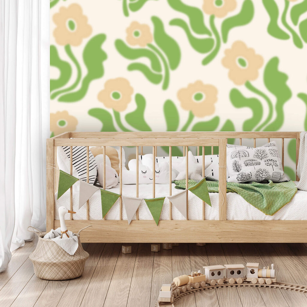 Pattern of flowers and leaves