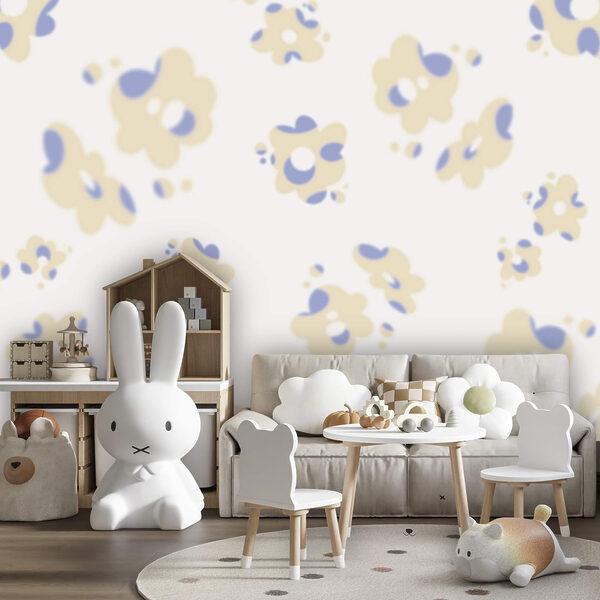 Wall mural Wall mural Pattern of flowers on a white background (SKU: t00642)
