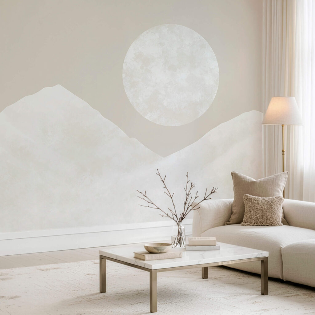 Moon over a mountain