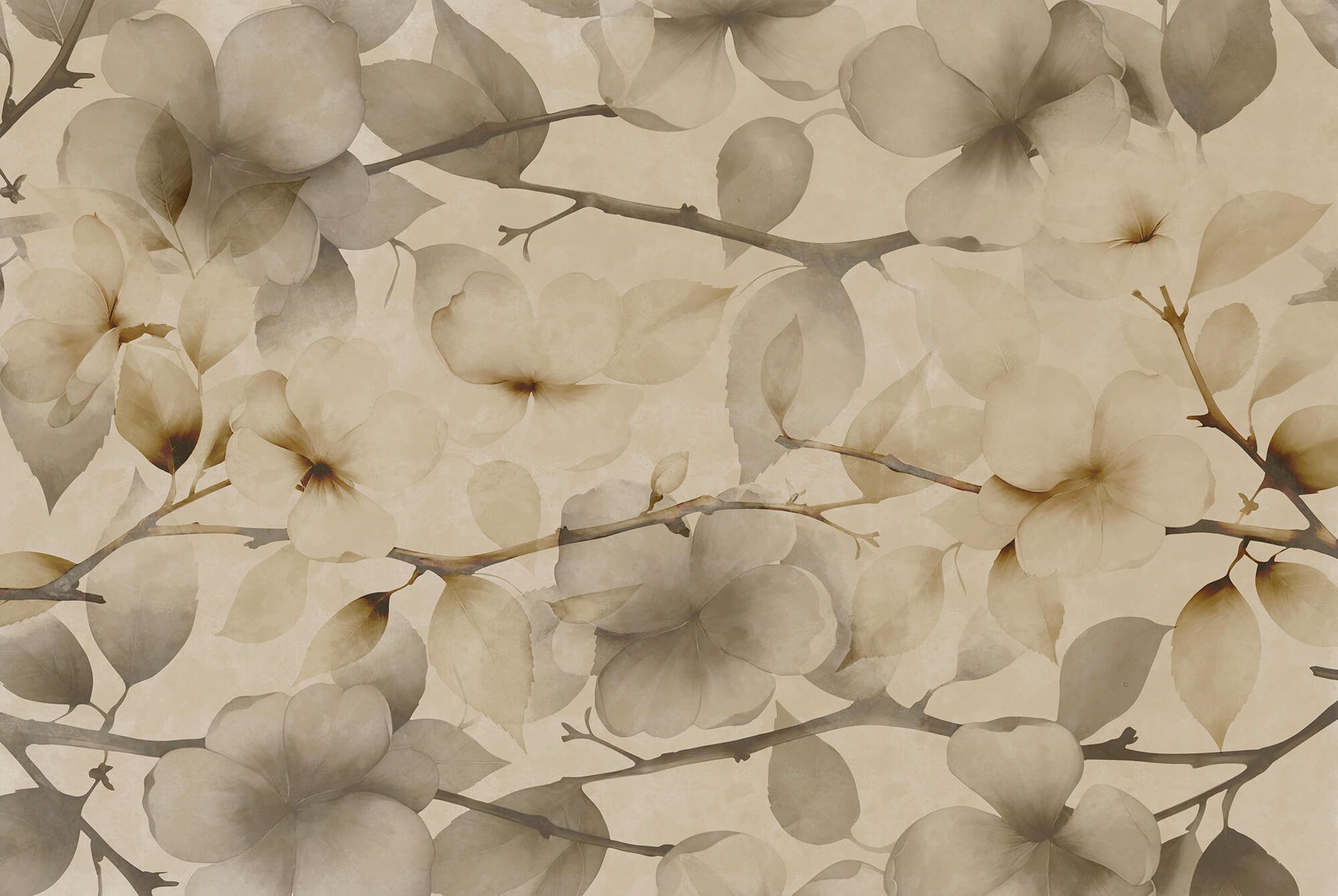 Soft florals on a muted background