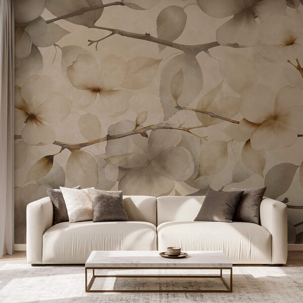 Soft florals on a muted background