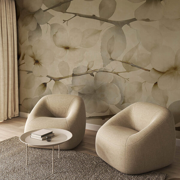 Soft florals on a muted background