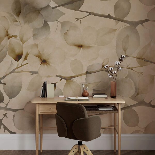 Soft florals on a muted background