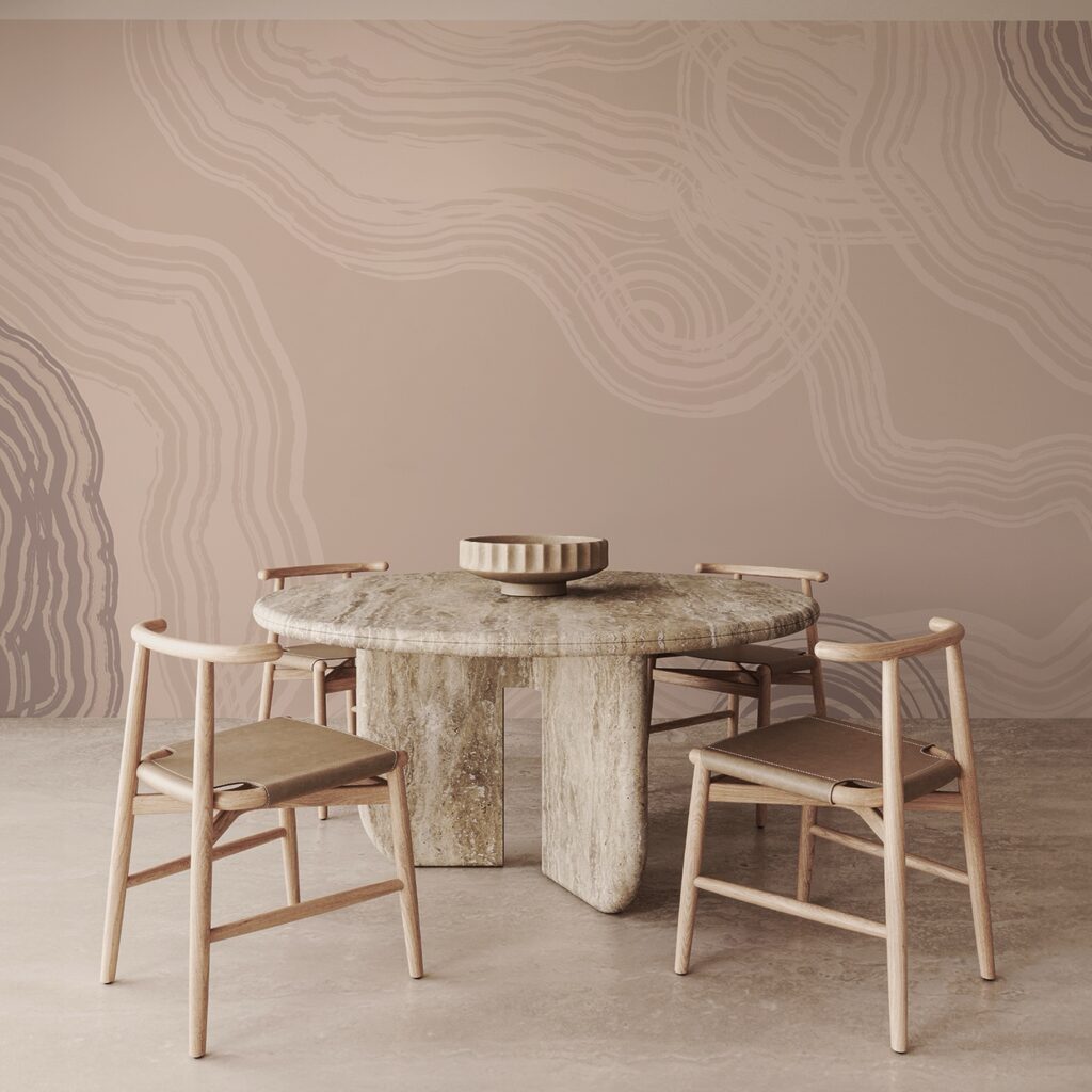 Fluid lines in soft earth tones
