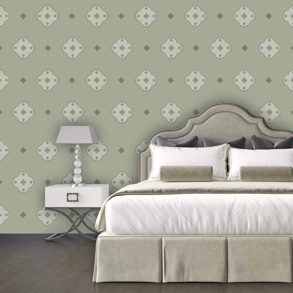 Pattern of crosses on a green background