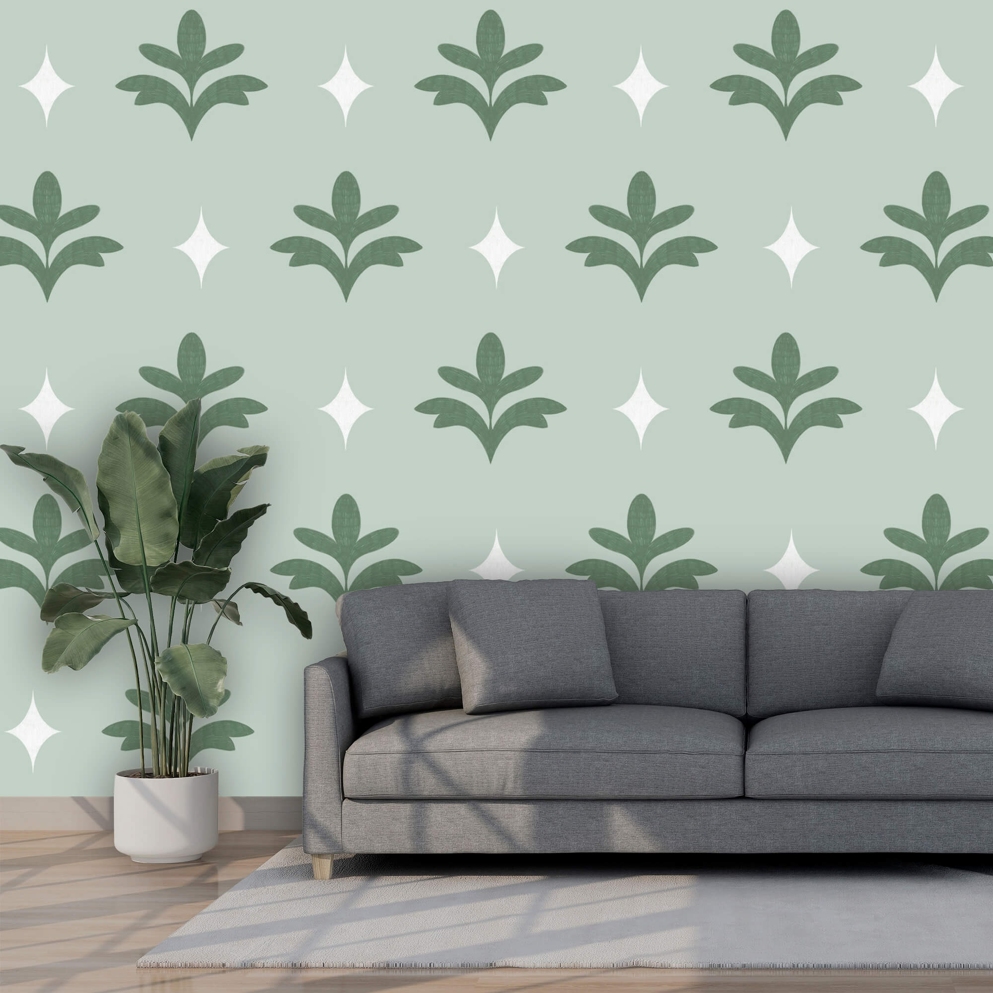 Elegant botanical pattern in soft hues