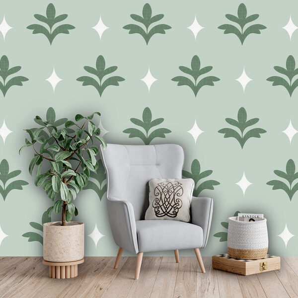 Elegant botanical pattern in soft hues