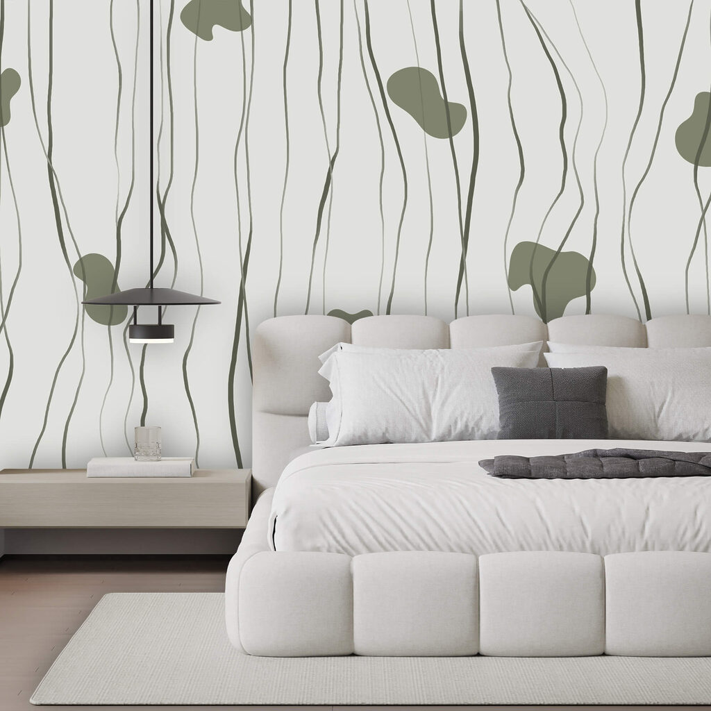 Pattern of green and grey lines