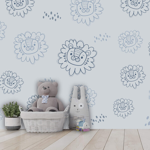 Pattern of blue lions