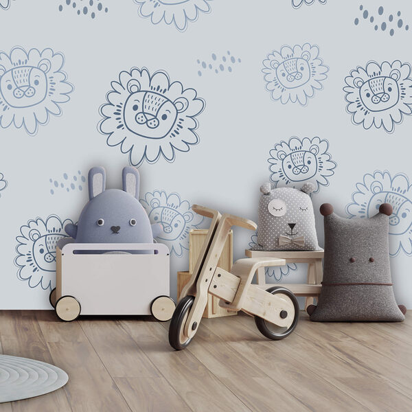 Pattern of blue lions