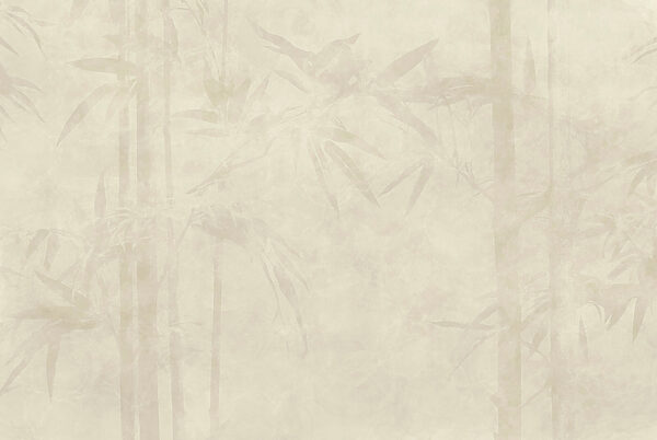 White background with bamboo leaves