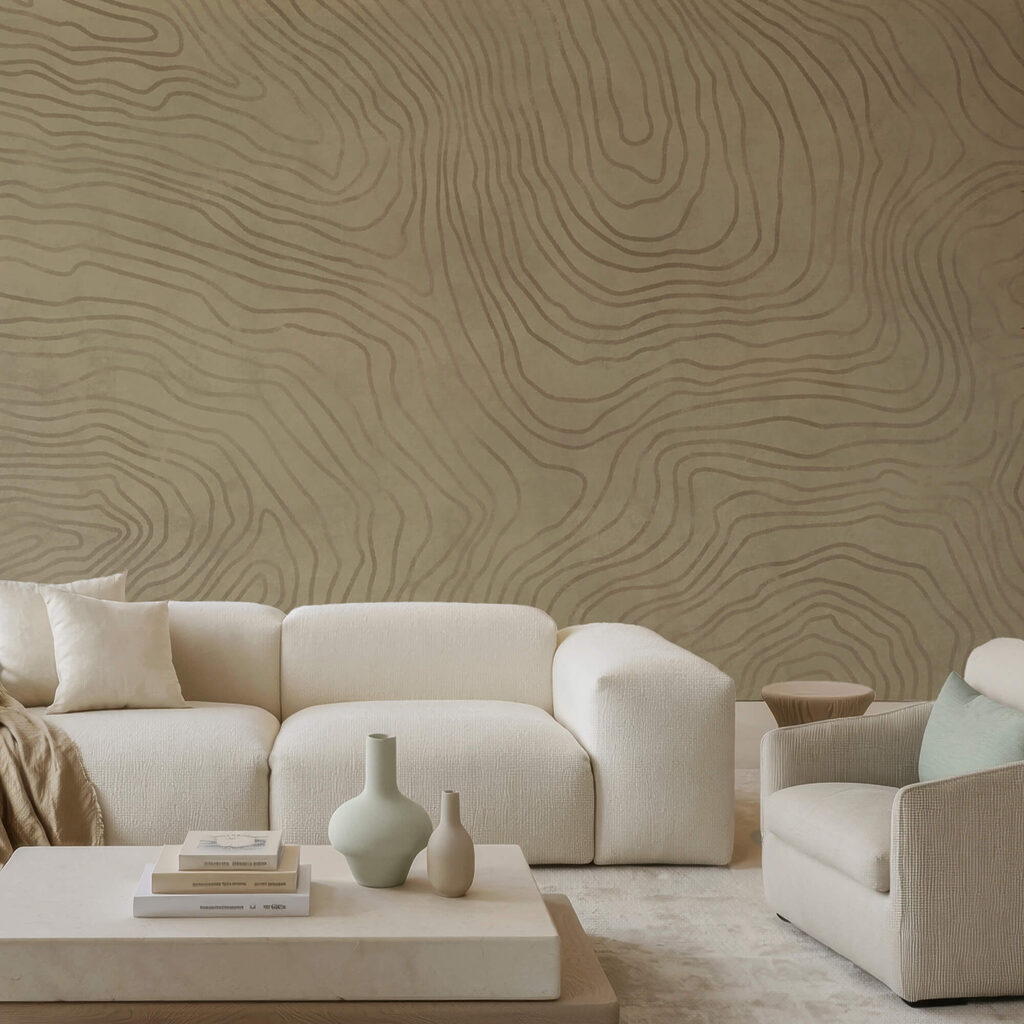 Tan and black pattern on a white surface