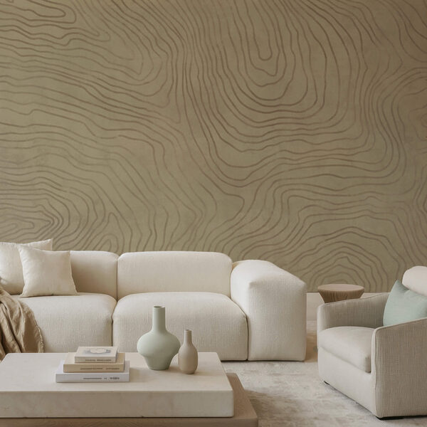 Tan and black pattern on a white surface