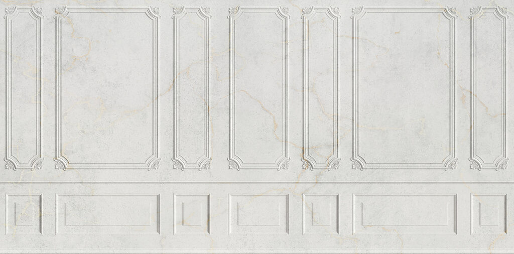 White wall with rectangular designs