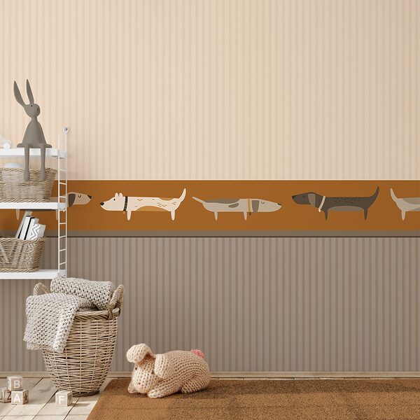 Row of dogs on a wall