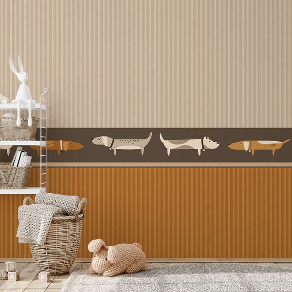 Row of dogs on a wall