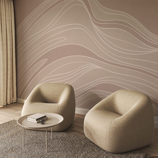Brown and white wavy lines Brown and white wavy lines
