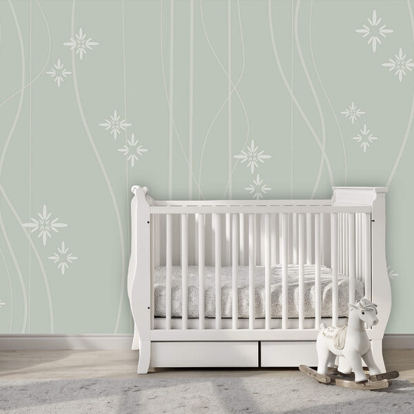 Wallpaper with white flowers and lines Wallpaper with white flowers and lines