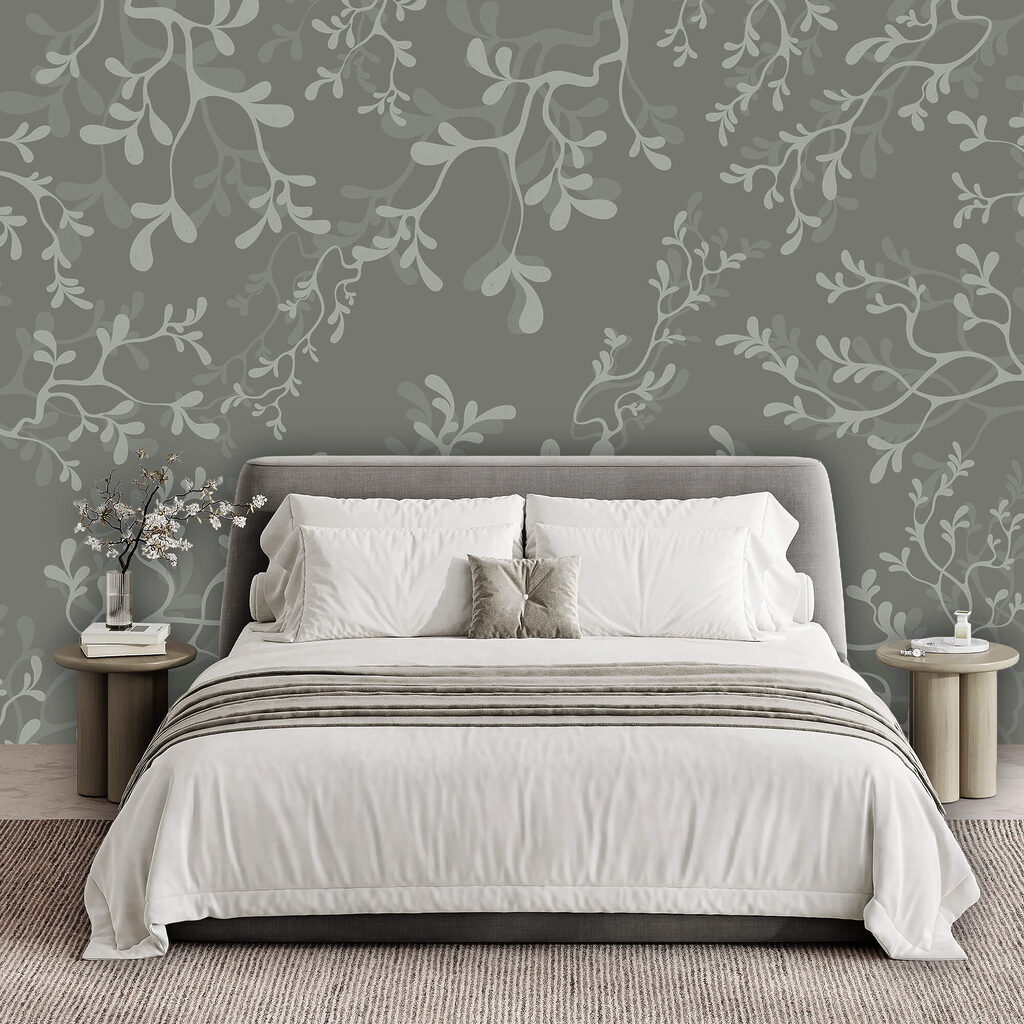 Grey background with branches Grey background with branches