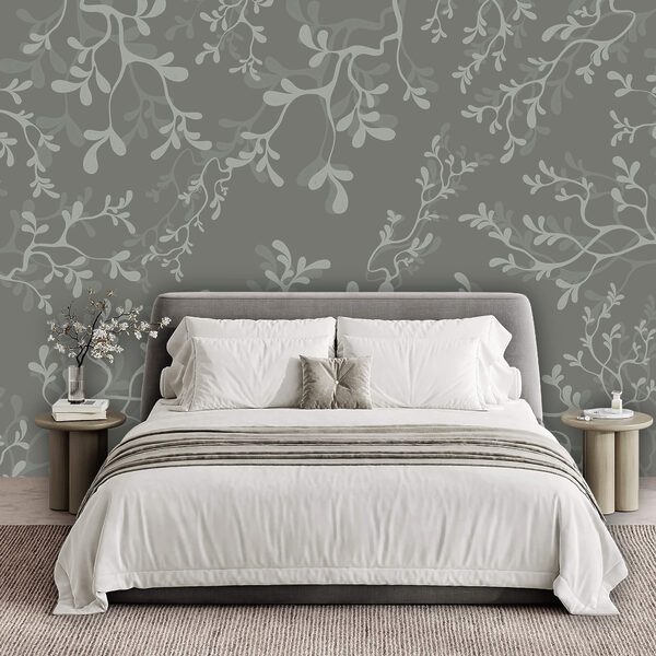 Grey background with branches Grey background with branches