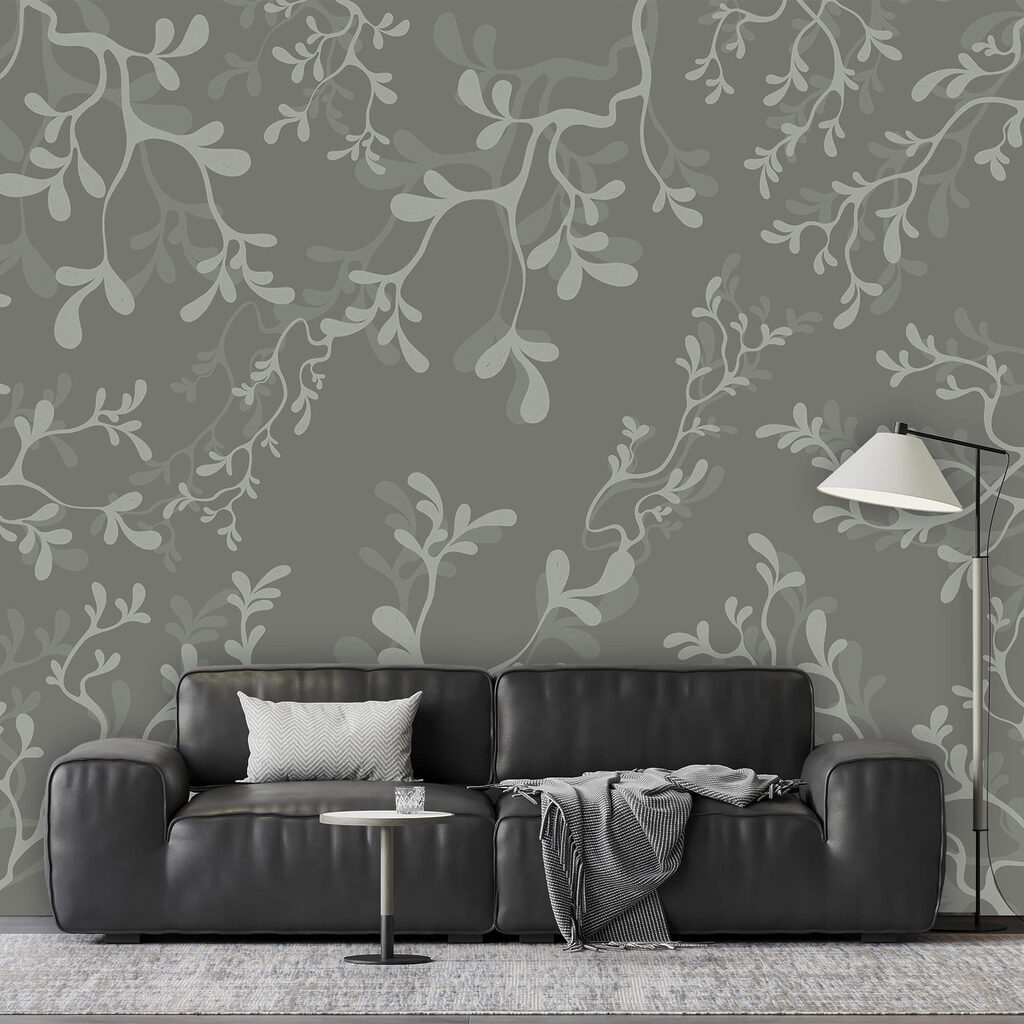 Grey background with branches Grey background with branches