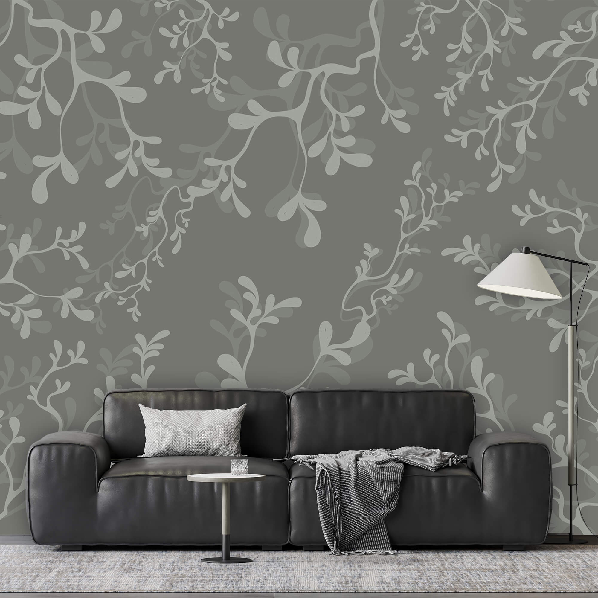Grey background with branches Grey background with branches
