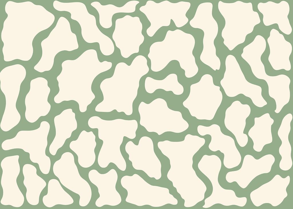 White and green cow pattern