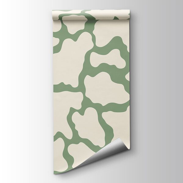 White and green cow pattern
